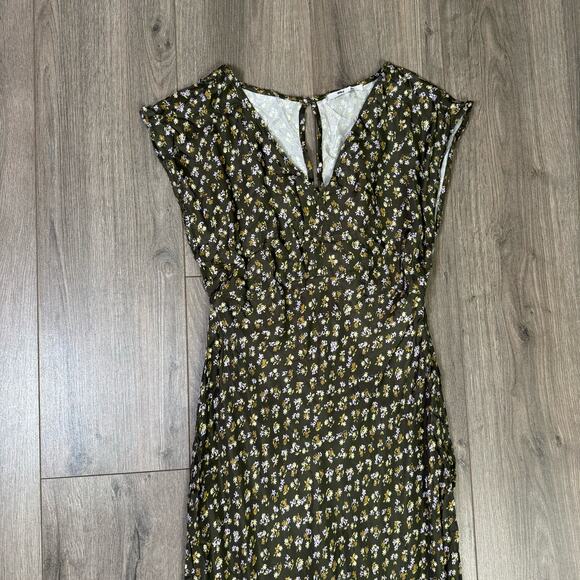 Madewell Wide V Neck Floral Going Out Midi Dress US Women's O New - Picture 4 of 8